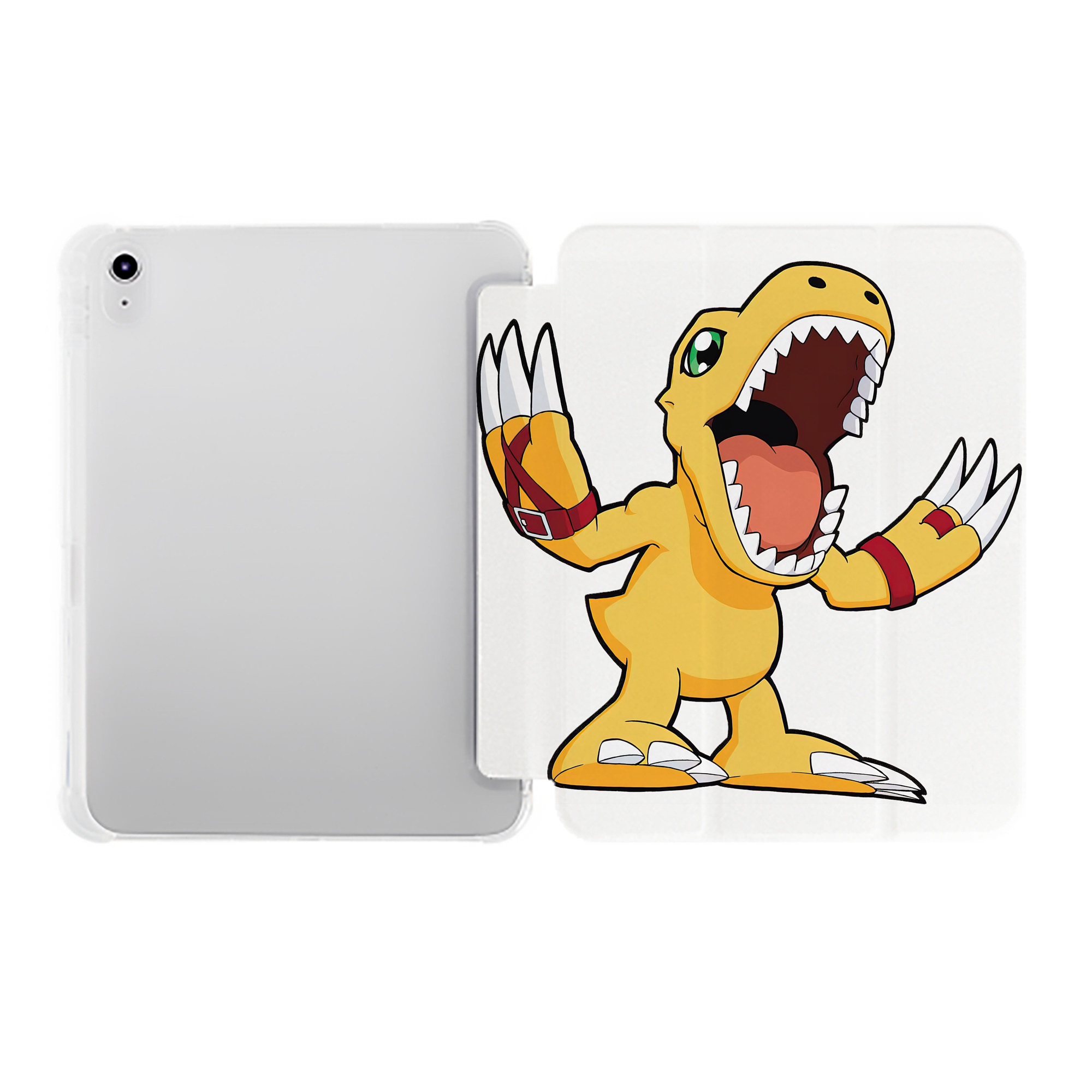 （画像用） Digimon デジタルモンスター/デジモン IPad ケース ペン収納付き 三つ折りスタンド PUレザー×シリコン 対応機種9.5/10.5/10.9インチ